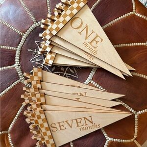 Wooden Monthly Milestone Pennants